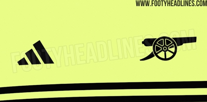 阿森纳下赛季客场球衣：首次使用荧光黄，阿迪达斯logo为新版