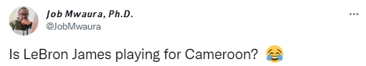 姆贝莫酷似NBA球星引吐槽：詹姆斯为喀麦隆效力吗