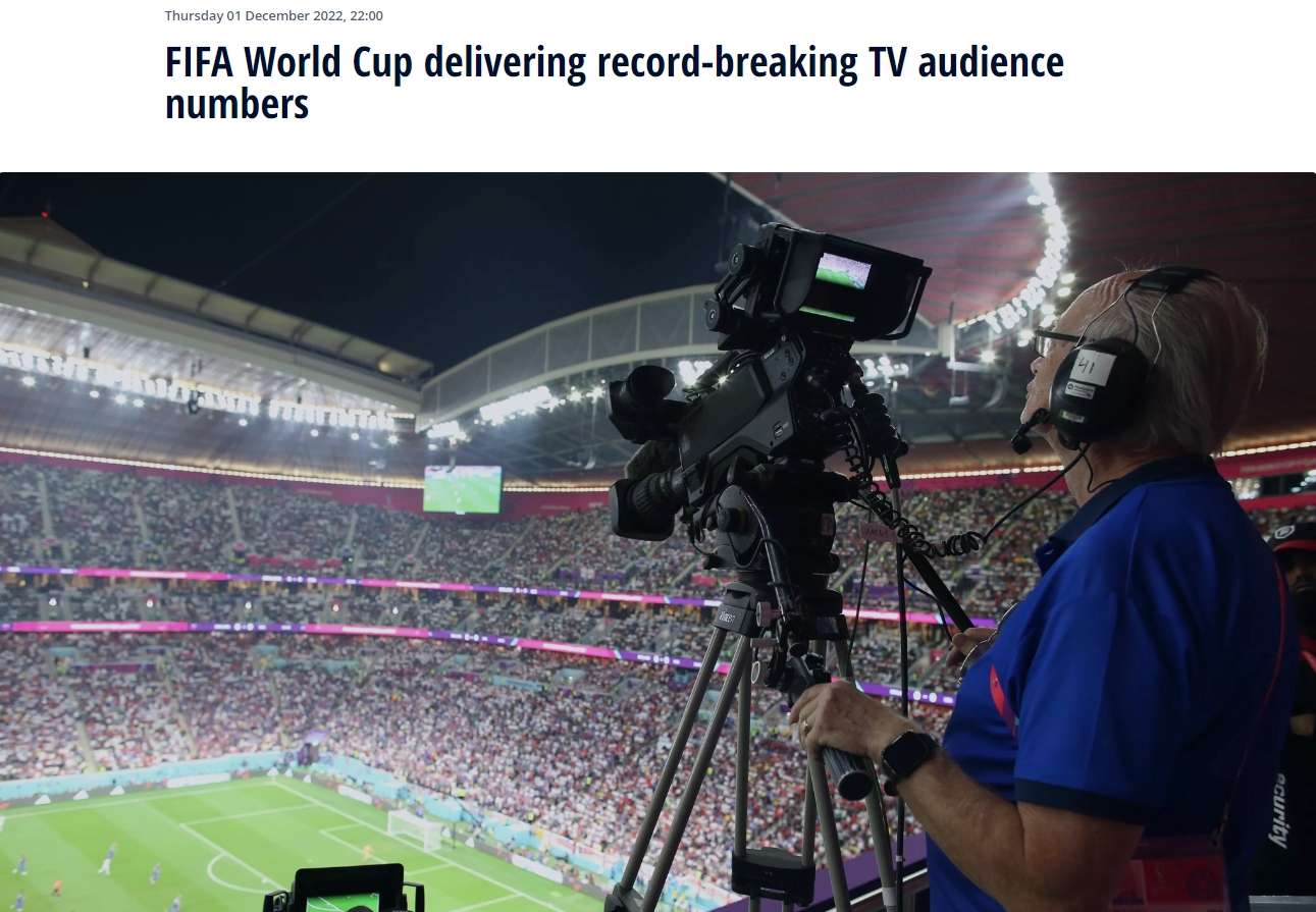 FIFA官方：81.3%阿根廷人看了阿墨战，日本观众较18年增长74%