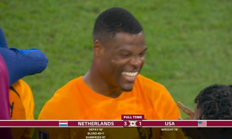 荷兰3-1美国全场数据：控球率42%-58%，射门11-17