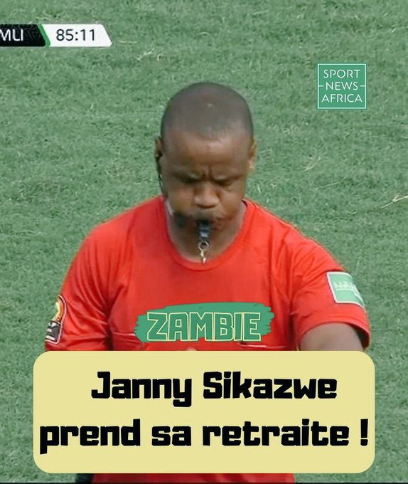 非洲名哨西卡兹维退役，执法本届世界杯&在非洲杯85分钟终止比赛