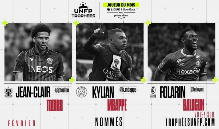 法甲2月最佳球员候选：托迪博、姆巴佩、巴洛贡