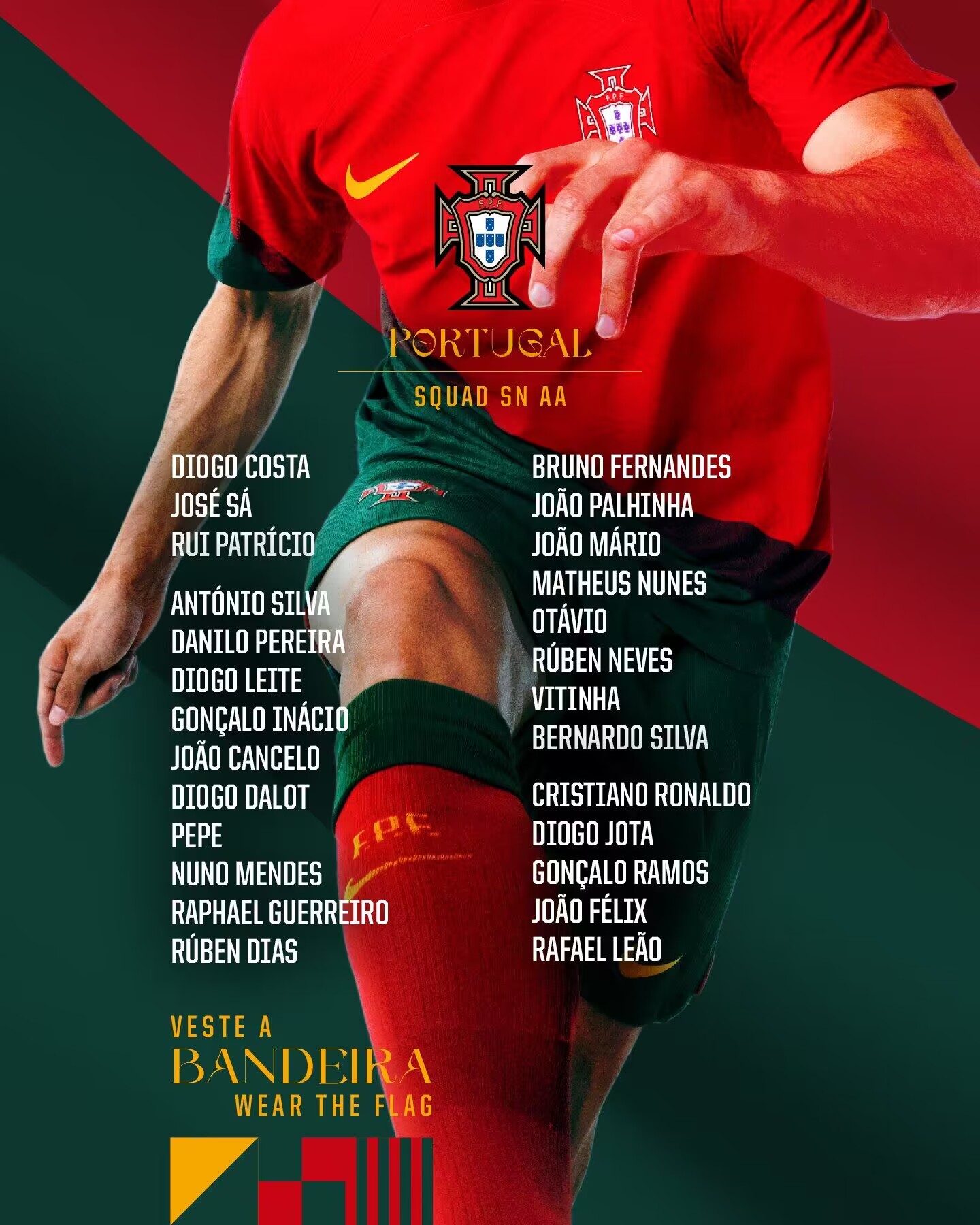 葡萄牙欧预赛名单：C罗&佩佩领衔，维蒂尼亚、莱奥、G-拉莫斯入选