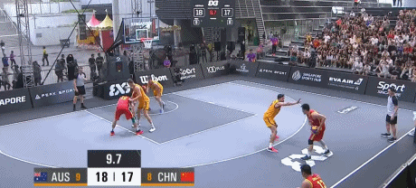 三人男篮亚洲杯半决赛：中国绝杀不中17-18惜败澳大利亚无缘决赛