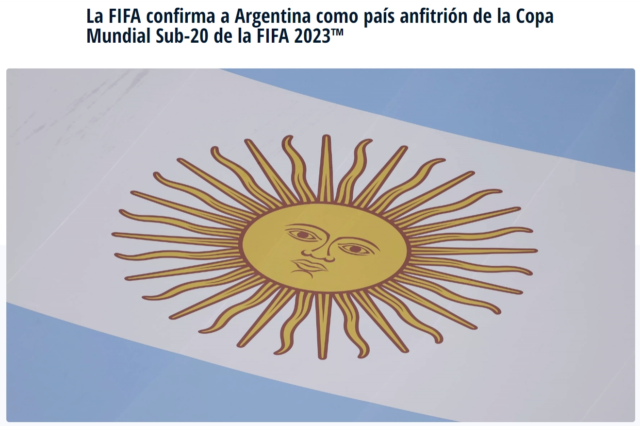 官方：阿根廷获2023年U20世界杯主办权