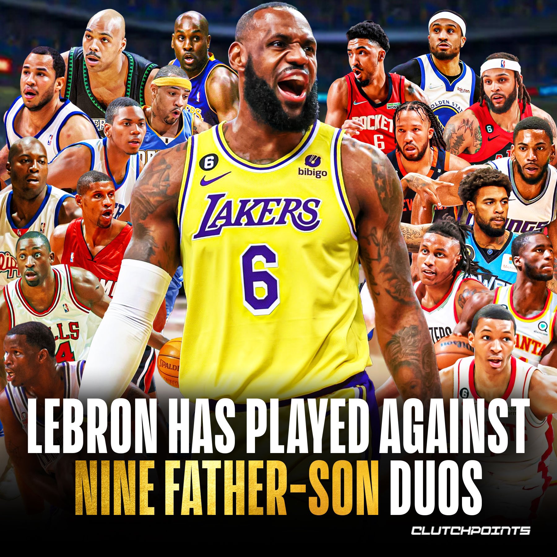 不老传奇！詹姆斯已在NBA赛场上和9对父子打过球