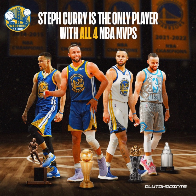库里生涯全部4种MVP都拿过NBA历史唯一