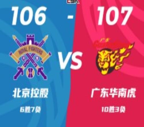 CBA联赛最新战况广东男篮107-106险胜北控男篮迎6连胜 周琦27+21沃特斯25分