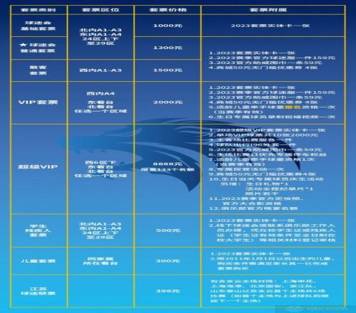 南通支云2023赛季主场套票方案