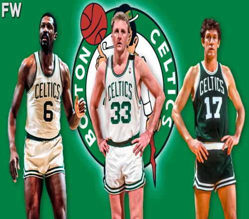 Bill Russell, Larry Bird, John Havlicek - Boston Celtics Big 3