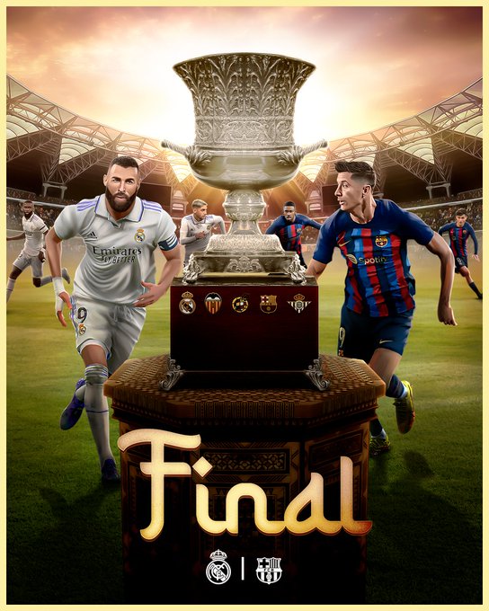两大神锋对决，皇马官方晒海报预热西班牙超级杯