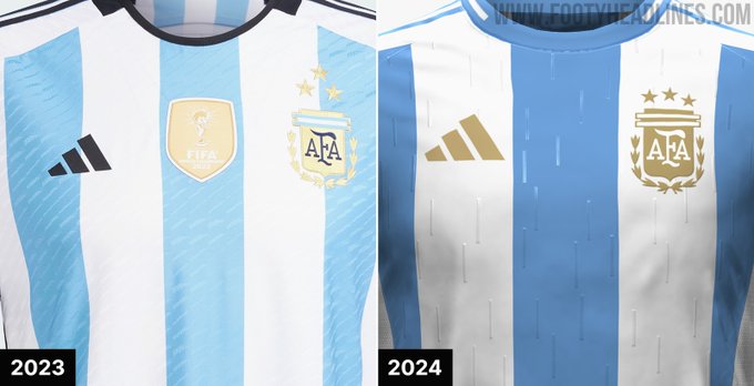 阿迪将更新阿根廷三星球衣设计：调整第三颗星位置，队徽变金色