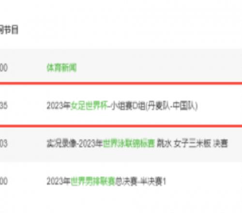 中国女足直播CCTV5赛程直播安排 2023女足世界杯直播