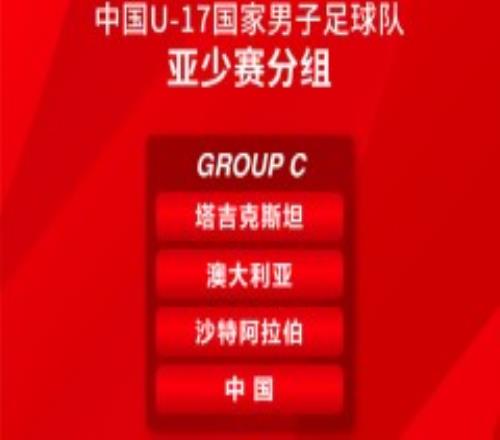 U17亚洲杯国足分组 中国&沙特&澳大利亚同组